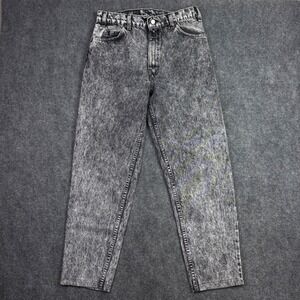 Levi's 550 Jeans Mens 34x32 Black Acid Wash Relaxed Tapered Made in USA Vintage
